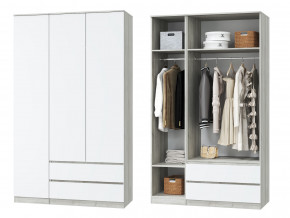 Шкаф для одежды трехдверный Лори дуб серый, белый в Реж - rezh.magazinmebel.ru | фото