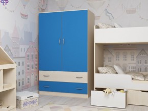 Шкаф двухстворчатый дуб молочный-голубой в Реж - rezh.magazinmebel.ru | фото