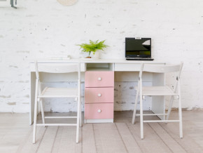 Стол письменный двухместный В 5 розовый в Реж - rezh.magazinmebel.ru | фото - изображение 1